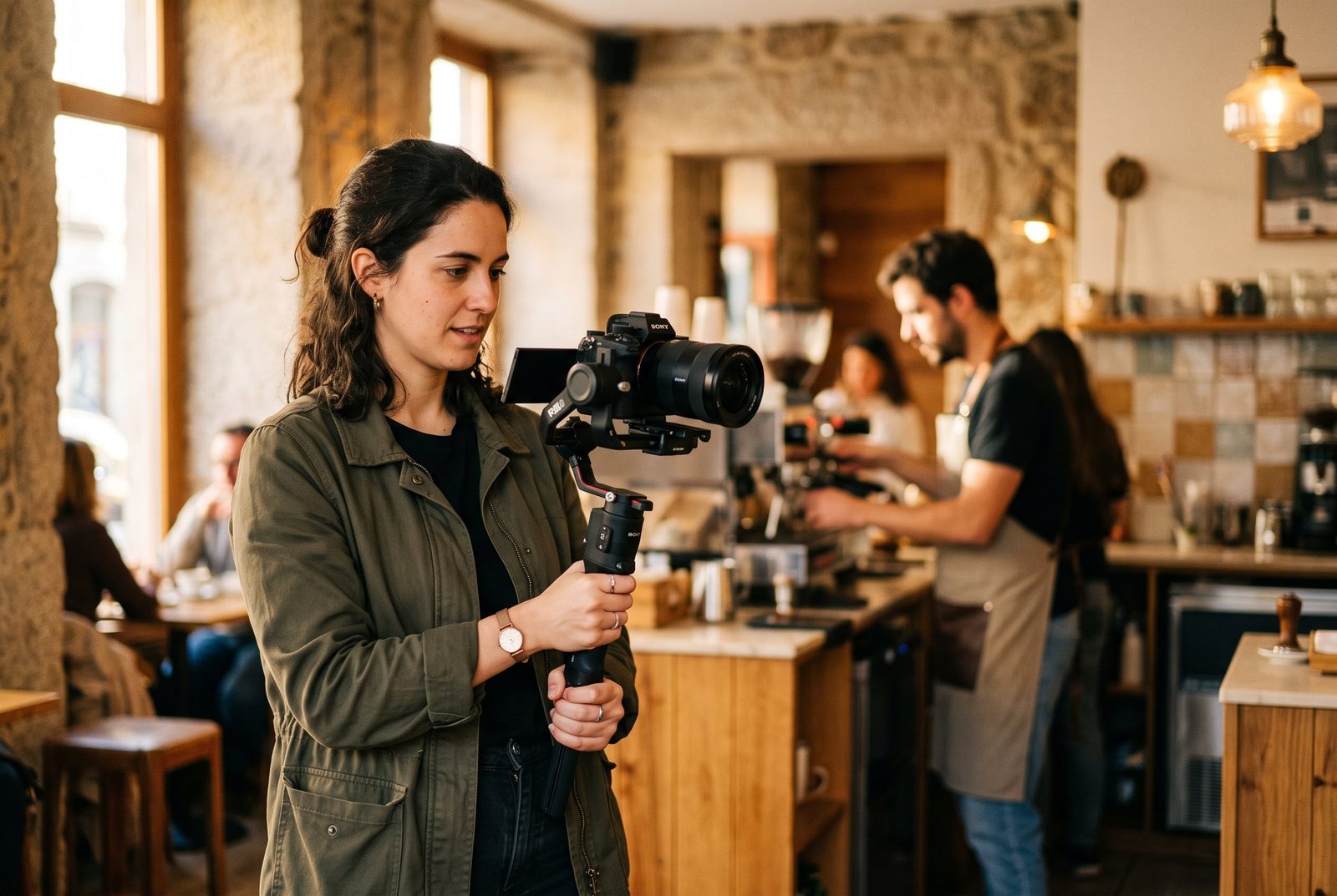 Videografia num café