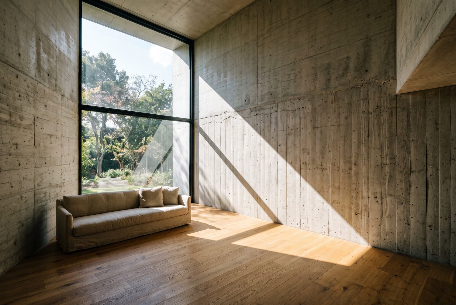 Interior com luz rasante
