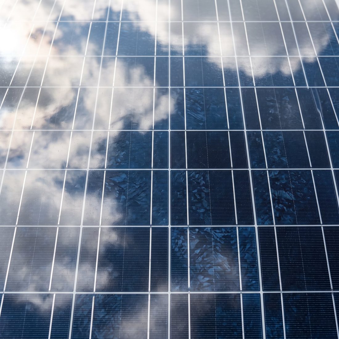 Superfície de um painel solar
